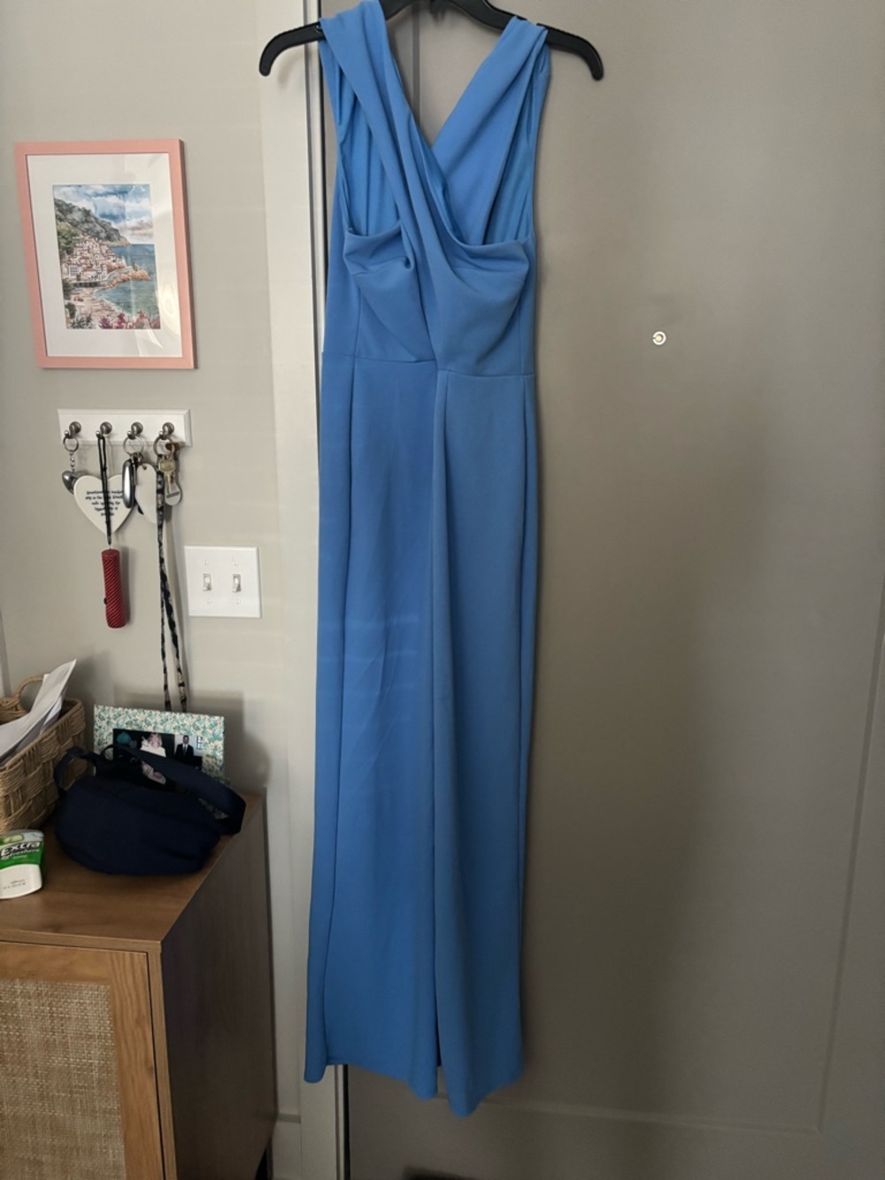 Blue Criss-Cross Cut-out Women’s Jumpsuit